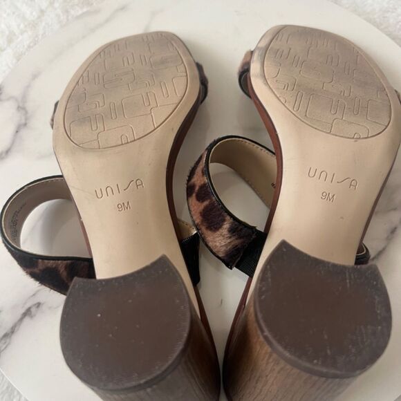 Unisa Yaara 2 Leopard Strappy Block Heel Sandals SZ 9M Chic Cute Party Summer - Picture 6 of 8